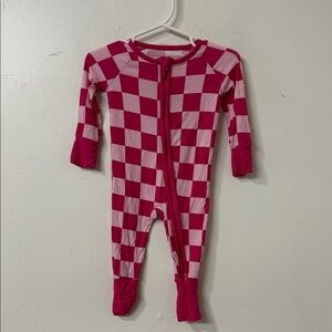 Pink Checkered Kids One Piece